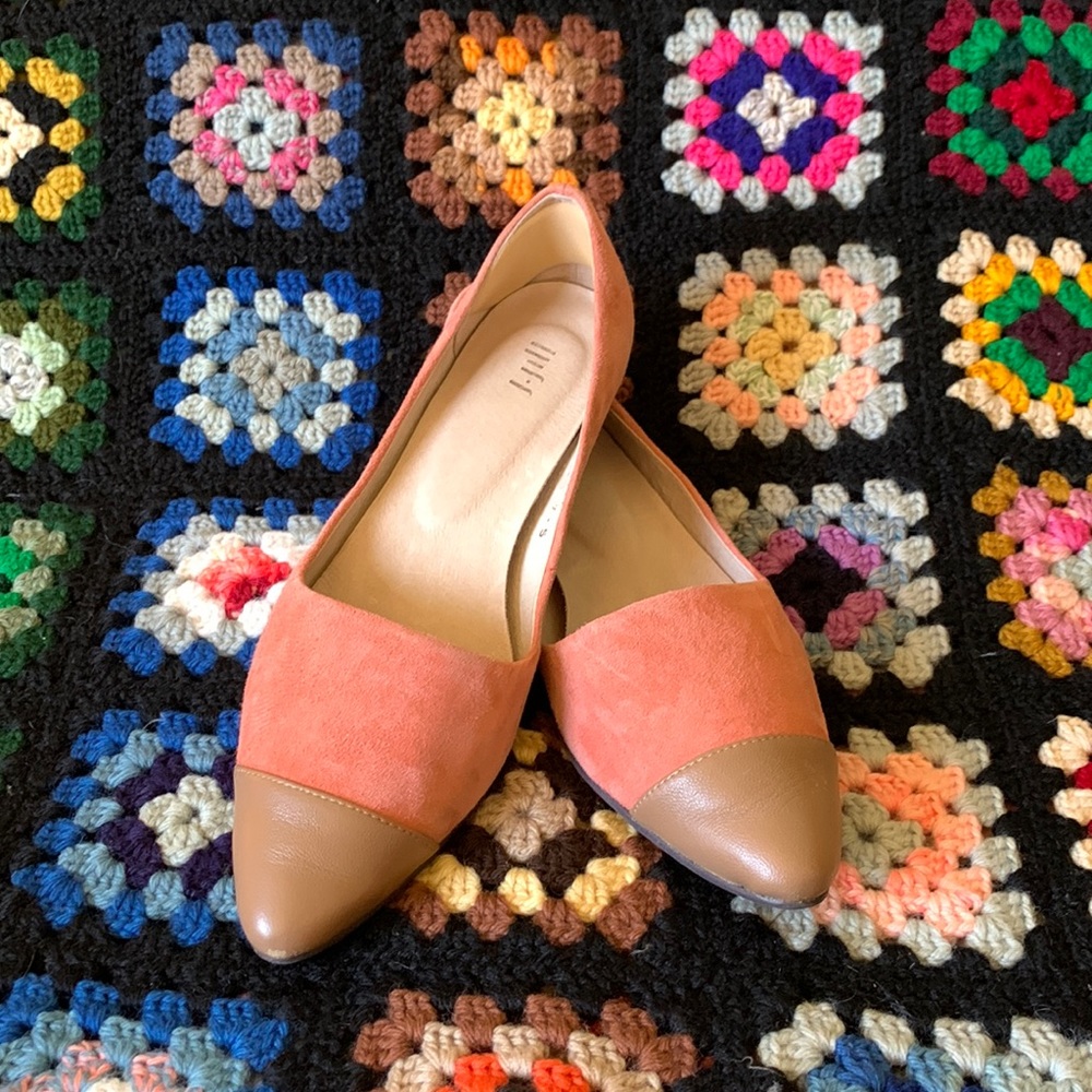J. Jill Peach Suede Pointed-Toe Flats